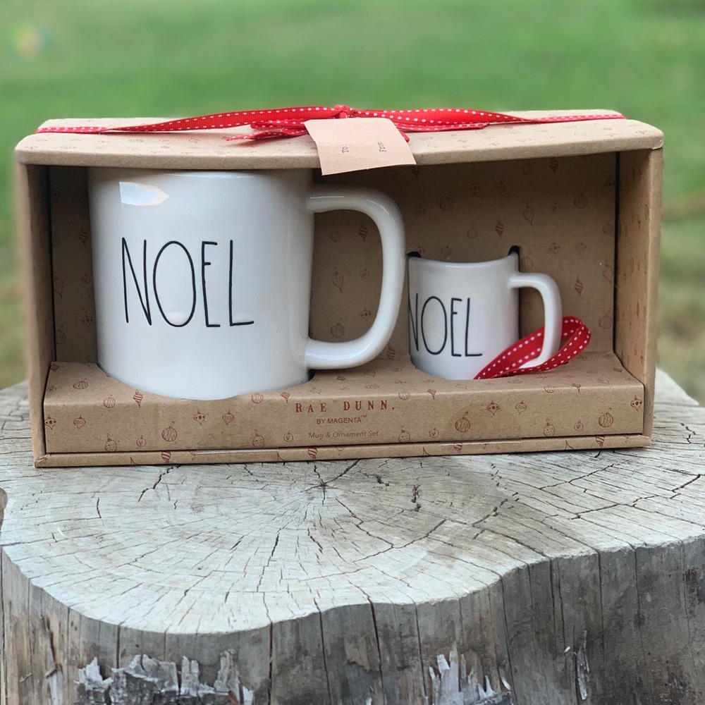 Rae Dunn Christmas mug and mini mug ornament